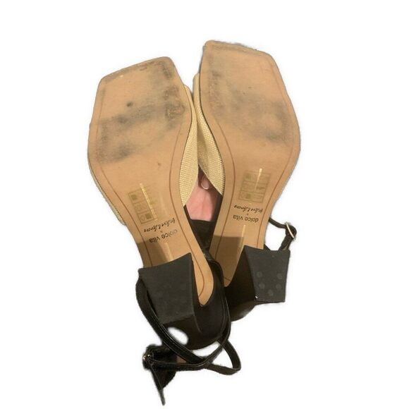 X For Love & Lemons Natalie Heel Sandals Beige Natural Black DOLCE VITA 7.5 - Picture 4 of 7